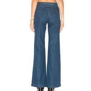 Free People Ray Of Sunshine Flare Jeans Dark Blue